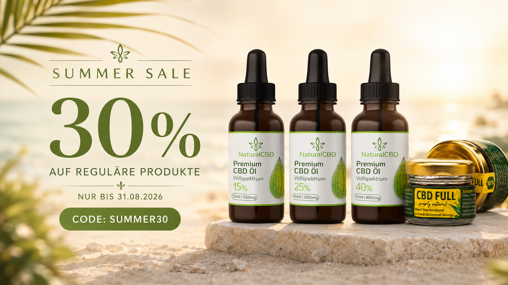 Summer Sale 2026 bei NaturalCBD - CBD Öle und Honig